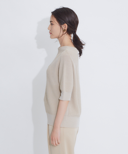 qualite（カリテ）の「ラグラン片畦ニット（ニット/セーター・レディース・ライトブルー/ホワイト/カーキ/ベージュ・フリー）」の10枚目の写真