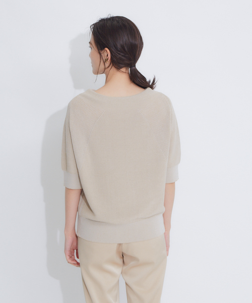 qualite（カリテ）の「ラグラン片畦ニット（ニット/セーター・レディース・ライトブルー/ホワイト/カーキ/ベージュ・フリー）」の13枚目の写真