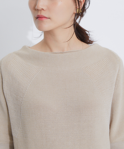qualite（カリテ）の「ラグラン片畦ニット（ニット/セーター・レディース・ライトブルー/ホワイト/カーキ/ベージュ・フリー）」の15枚目の写真