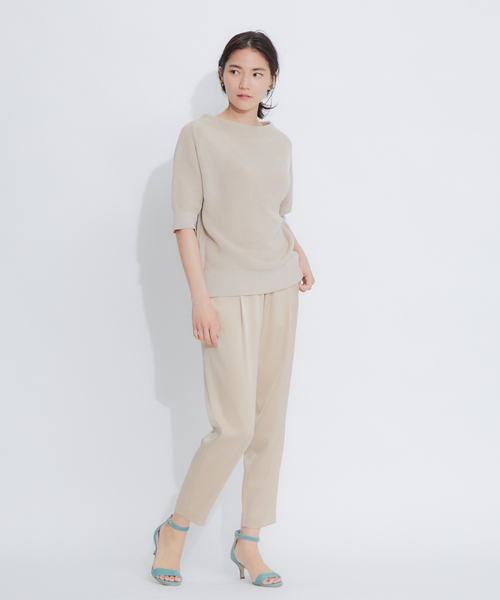 qualite（カリテ）の「ラグラン片畦ニット（ニット/セーター・レディース・ライトブルー/ホワイト/カーキ/ベージュ・フリー）」の8枚目の写真