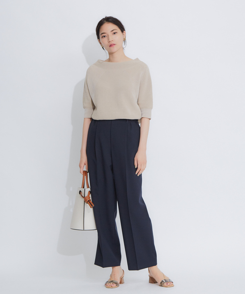 qualite（カリテ）の「ラグラン片畦ニット（ニット/セーター・レディース・ライトブルー/ホワイト/カーキ/ベージュ・フリー）」の11枚目の写真