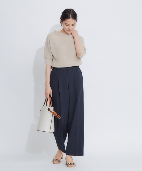 qualite（カリテ）の「ラグラン片畦ニット（ニット/セーター・レディース・ライトブルー/ホワイト/カーキ/ベージュ・フリー）」の14枚目の写真