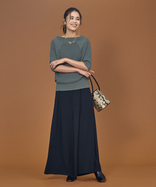 qualite（カリテ）の「ラグラン片畦ニット（ニット/セーター・レディース・ライトブルー/ホワイト/カーキ/ベージュ・フリー）」の20枚目の写真