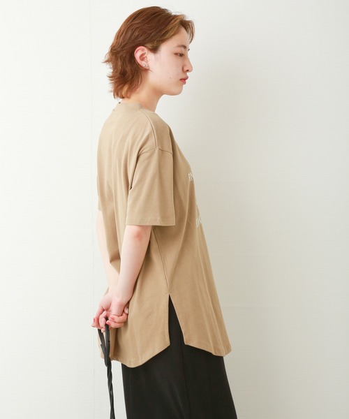 n'ee-ne（ネーネ）の「USAコットン　ロゴプリントTシャツ（Tシャツ/カットソー・レディース・カーキ/オフホワイト/ベージュ/ブラック・M/L）」の20枚目の写真