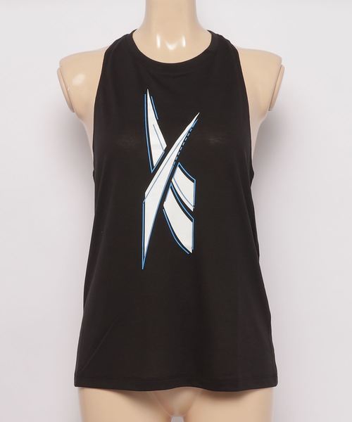 Reebok（リーボック）の「ワークアウト レディ スプレミアム タンク トップ / Workout Ready Supremium Tee（タンクトップ・レディース・ブラック/ピンク・SMALL/LARGE/MEDIUM/X-LARGE/XX-LARGE/X-SMALL）」の3枚目の写真