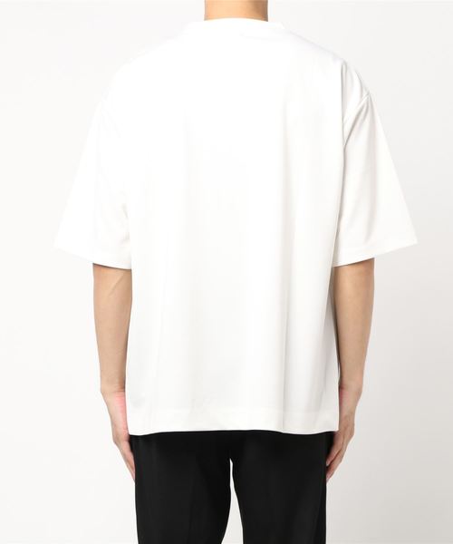 JUNRED（ジュンレッド）の「【ハーフスリーブ】ルーズフィットポンチカットソー（Tシャツ/カットソー・メンズ・ブラック/ダークブラウン/ホワイト/ライトグリーン・L/M）」の6枚目の写真