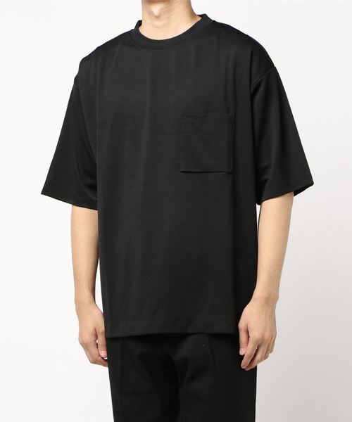 JUNRED（ジュンレッド）の「【ハーフスリーブ】ルーズフィットポンチカットソー（Tシャツ/カットソー・メンズ・ブラック/ダークブラウン/ホワイト/ライトグリーン・L/M）」の10枚目の写真