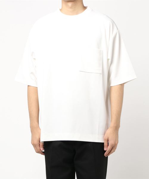 JUNRED（ジュンレッド）の「【ハーフスリーブ】ルーズフィットポンチカットソー（Tシャツ/カットソー・メンズ・ブラック/ダークブラウン/ホワイト/ライトグリーン・L/M）」の9枚目の写真