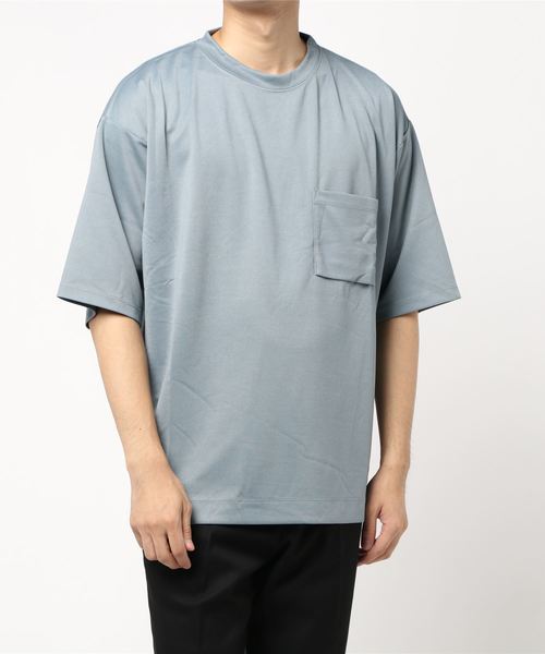 JUNRED（ジュンレッド）の「【ハーフスリーブ】ルーズフィットポンチカットソー（Tシャツ/カットソー・メンズ・ブラック/ダークブラウン/ホワイト/ライトグリーン・L/M）」の7枚目の写真