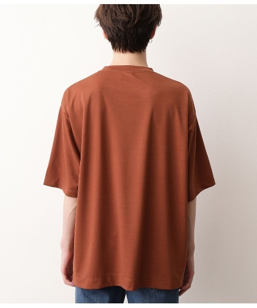 JUNRED（ジュンレッド）の「【ハーフスリーブ】ルーズフィットポンチカットソー（Tシャツ/カットソー・メンズ・ブラック/ダークブラウン/ホワイト/ライトグリーン・L/M）」の14枚目の写真