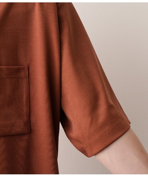 JUNRED（ジュンレッド）の「【ハーフスリーブ】ルーズフィットポンチカットソー（Tシャツ/カットソー・メンズ・ブラック/ダークブラウン/ホワイト/ライトグリーン・L/M）」の12枚目の写真