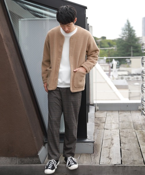 LAKOLE（ラコレ）の「TCワッフル裏起毛プルオーバー / LAKOLE（スウェット・メンズ・ホワイト/ブラウン/ライトグリーン/アイボリー・MEDIUM/LARGE）」の7枚目の写真