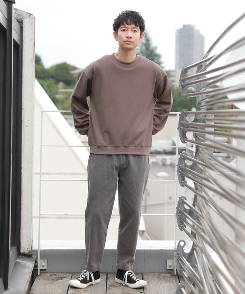 LAKOLE（ラコレ）の「TCワッフル裏起毛プルオーバー / LAKOLE（スウェット・メンズ・ホワイト/ブラウン/ライトグリーン/アイボリー・MEDIUM/LARGE）」の9枚目の写真