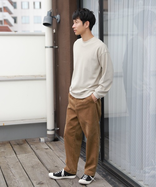 LAKOLE（ラコレ）の「TCワッフル裏起毛プルオーバー / LAKOLE（スウェット・メンズ・ホワイト/ブラウン/ライトグリーン/アイボリー・MEDIUM/LARGE）」の12枚目の写真