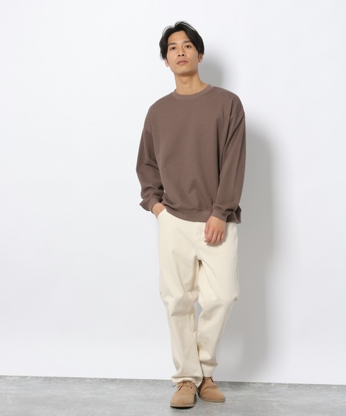 LAKOLE（ラコレ）の「TCワッフル裏起毛プルオーバー / LAKOLE（スウェット・メンズ・ホワイト/ブラウン/ライトグリーン/アイボリー・MEDIUM/LARGE）」の18枚目の写真