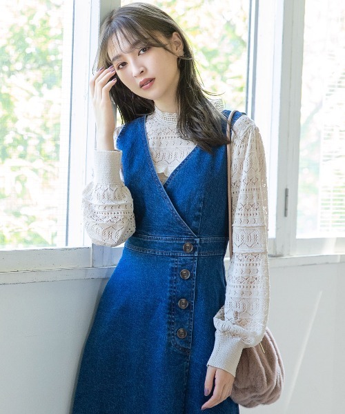 WILLSELECTION デニムステッチジャンスカ ベージュ　ウィルセレクショ WILLSELECTION デニムステッチジャンスカ ベージュ ウィル