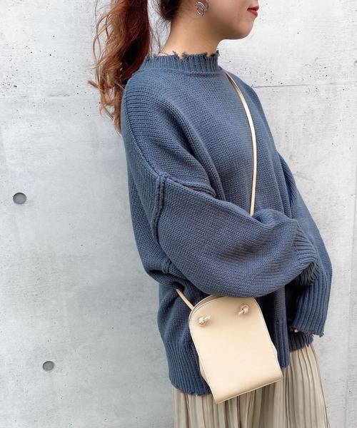 archives（アルシーヴ）の「ダメージ加工ニットプルオーバー（ニット/セーター・レディース・マスタード/パープル/ブラウン/オフホワイト/ラベンダー/ブルー・MEDIUM）」の4枚目の写真