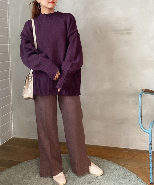 archives（アルシーヴ）の「ダメージ加工ニットプルオーバー（ニット/セーター・レディース・マスタード/パープル/ブラウン/オフホワイト/ラベンダー/ブルー・MEDIUM）」の18枚目の写真