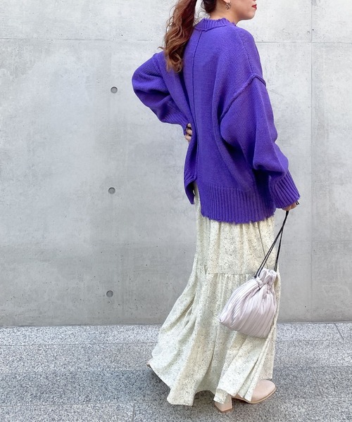 archives（アルシーヴ）の「ダメージ加工ニットプルオーバー（ニット/セーター・レディース・マスタード/パープル/ブラウン/オフホワイト/ラベンダー/ブルー・MEDIUM）」の21枚目の写真