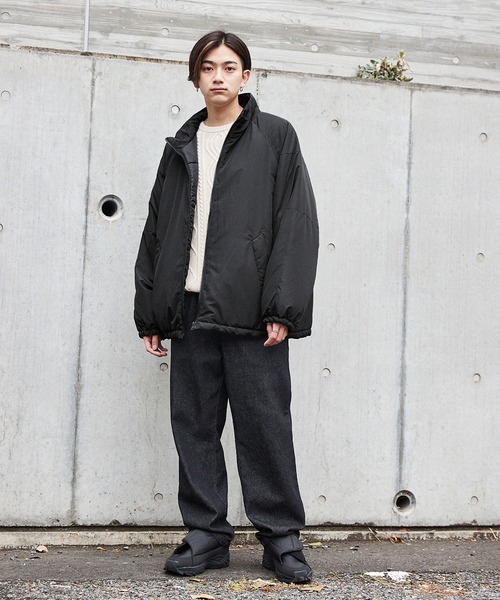 ビッグシルエット ハイネック ボリュームスリーブ中綿ジャケット MONO