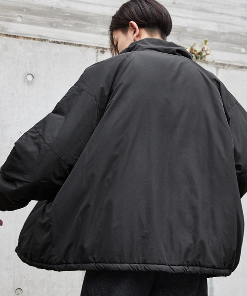 ビッグシルエット ハイネック ボリュームスリーブ中綿ジャケット