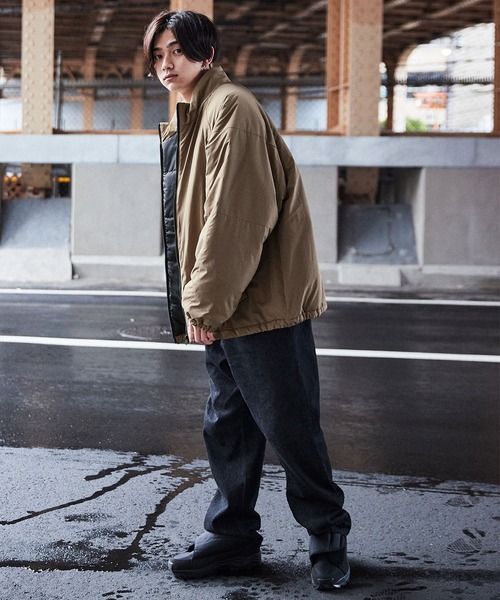 ビッグシルエット ハイネック ボリュームスリーブ中綿ジャケット MONO