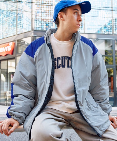 ビッグシルエット ハイネック ボリュームスリーブ中綿ジャケット MONO