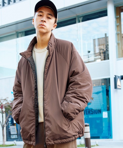 ジャケット・アウター M ビッグシルエット ハイネック ボリュームスリーブ中綿ジャケット