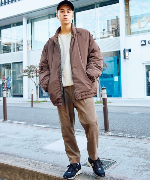 ビッグシルエット ハイネック ボリュームスリーブ中綿ジャケット