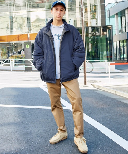 ビッグシルエット ハイネック ボリュームスリーブ中綿ジャケット