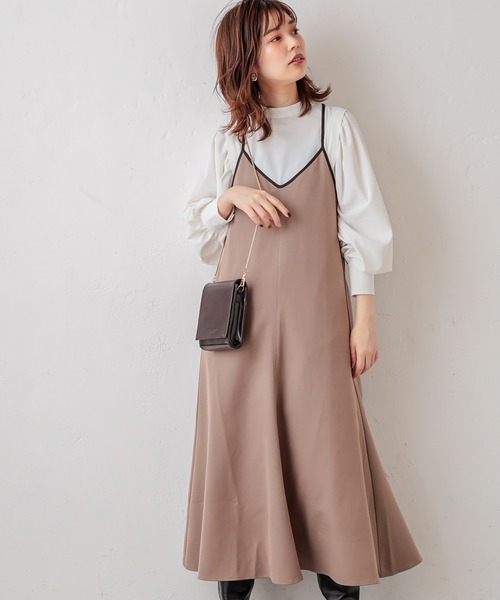 natural couture（ナチュラルクチュール）の「パイピングキャミワンピース（ワンピース・レディース・ブラック/モカ/チェック・FREE）」の11枚目の写真