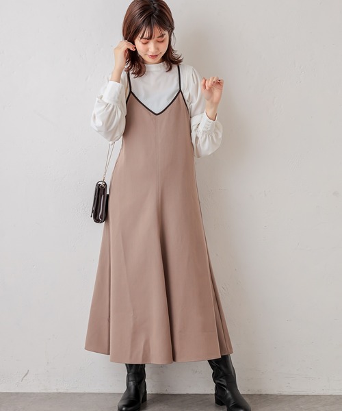 natural couture（ナチュラルクチュール）の「パイピングキャミワンピース（ワンピース・レディース・ブラック/モカ/チェック・FREE）」の13枚目の写真