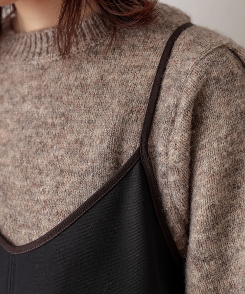 natural couture（ナチュラルクチュール）の「パイピングキャミワンピース（ワンピース・レディース・ブラック/モカ/チェック・FREE）」の10枚目の写真