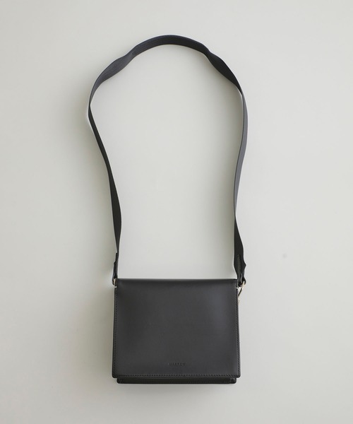 MARROW ボックス型ショルダーバッグ　本革　ブラック　ミニマル 期間限定価格】MARROW ボックス型ショルダーバッグ 本革