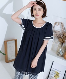 【洗える】大人世代の上品シフォンチュニック