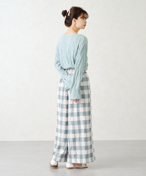 CONSCIOUS DAY（コンシャスデイ）の「ワッシャーシアートップス CD1002（Tシャツ/カットソー・レディース・ベージュ/ブルー/イエロー・ﾌﾘ-）」の4枚目の写真