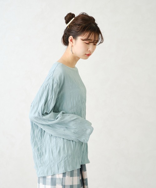 CONSCIOUS DAY（コンシャスデイ）の「ワッシャーシアートップス CD1002（Tシャツ/カットソー・レディース・ベージュ/ブルー/イエロー・ﾌﾘ-）」の9枚目の写真