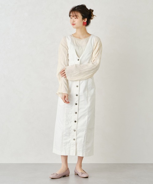 CONSCIOUS DAY（コンシャスデイ）の「ワッシャーシアートップス CD1002（Tシャツ/カットソー・レディース・ベージュ/ブルー/イエロー・ﾌﾘ-）」の5枚目の写真