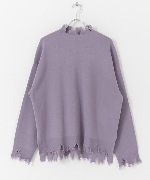 SENSE OF PLACE by URBAN RESEARCH（センスオブプレイスバイアーバンリサーチ）の「【WEB/一部店舗限定】ダメージハイネックルーズトップ（ニット/セーター・メンズ・グレー/アイボリー/グリーン系その他/ブルー系その他・MEDIUM/LARGE/X-LARGE）」の15枚目の写真