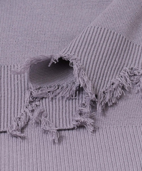 SENSE OF PLACE by URBAN RESEARCH（センスオブプレイスバイアーバンリサーチ）の「【WEB/一部店舗限定】ダメージハイネックルーズトップ（ニット/セーター・メンズ・グレー/アイボリー/グリーン系その他/ブルー系その他・MEDIUM/LARGE/X-LARGE）」の19枚目の写真