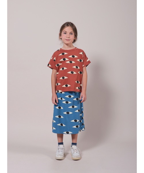 BOBO CHOSES（ボボショーズ）の「Eyes All Over Jersey Midi Skirt（スカート・キッズ・ブルー系・8YEAR/2-3YEAR/4-5YEAR/6-7YEAR）」の3枚目の写真