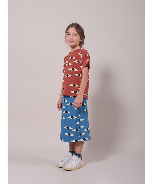 BOBO CHOSES（ボボショーズ）の「Eyes All Over Jersey Midi Skirt（スカート・キッズ・ブルー系・8YEAR/2-3YEAR/4-5YEAR/6-7YEAR）」の4枚目の写真