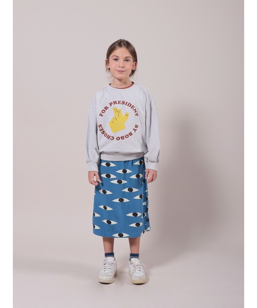 BOBO CHOSES（ボボショーズ）の「Eyes All Over Jersey Midi Skirt（スカート・キッズ・ブルー系・8YEAR/2-3YEAR/4-5YEAR/6-7YEAR）」の6枚目の写真