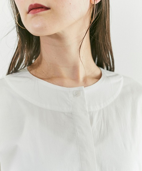 ReNorm（リノーム）の「ローウエストギャザーシャツワンピース（シャツワンピース・レディース・ネイビー/オフホワイト・フリー）」の7枚目の写真