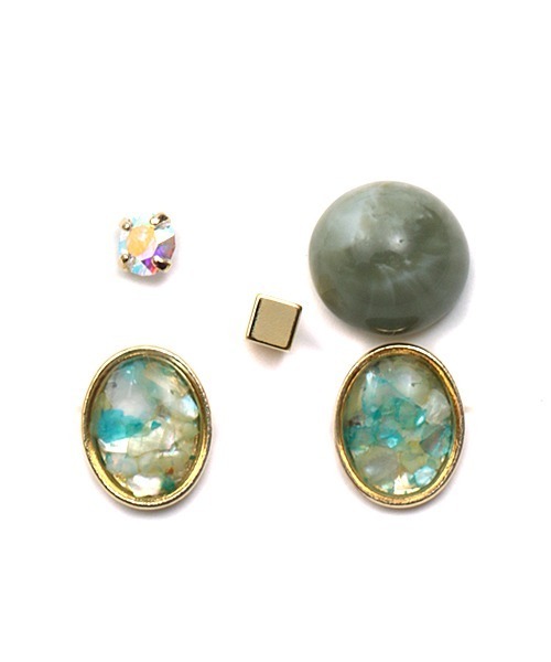 チチカカ(チチカカ)の「ジュエリーシェルセットピアス(ピアス(両耳用)・レディース・パープル/オレンジ/グリーン・FREE)」の4枚目の写真