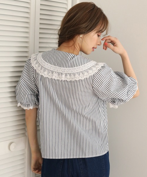 one after another NICE CLAUP（ワンアフターアナザーナイスクラップ）の「ビックカラーアソートブラウス（シャツ/ブラウス・レディース・ブラック/オフホワイト/ホワイト系その他/ストライプ・FREE）」の7枚目の写真