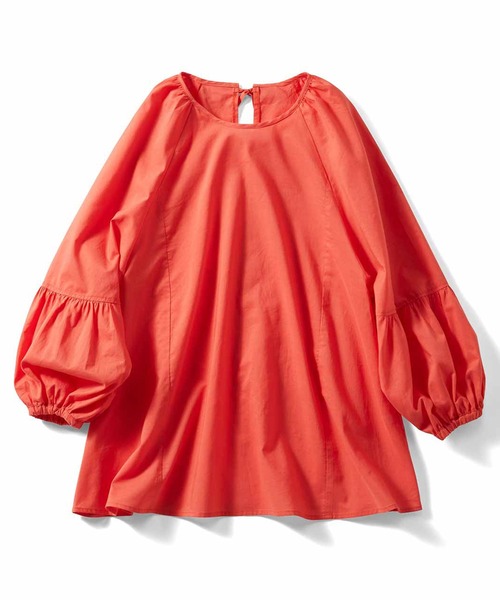 IEDIT（イディット）の「ＩＥＤＩＴ　切り替えギャザースリーブの軽やかプルオーバー（シャツ/ブラウス・レディース・ブラック/オレンジ/ベージュ・MEDIUM/XX-LARGE/LARGE/X-LARGE/XXX-LARGE/SMALL）」の9枚目の写真