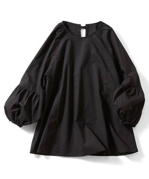 IEDIT（イディット）の「ＩＥＤＩＴ　切り替えギャザースリーブの軽やかプルオーバー（シャツ/ブラウス・レディース・ブラック/オレンジ/ベージュ・MEDIUM/XX-LARGE/LARGE/X-LARGE/XXX-LARGE/SMALL）」の10枚目の写真