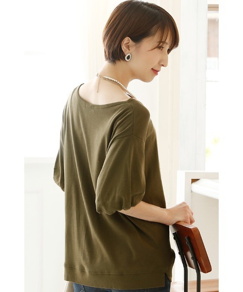 ElegChic(エレグシック)の「バルーンスリーブカットソー(Tシャツ/カットソー・レディース・オフホワイト/杢グレー/カーキ・XXL/L/4L/XL/M)」の6枚目の写真