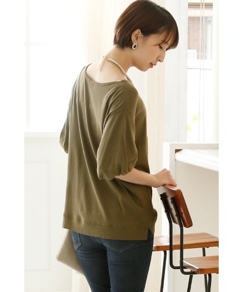 ElegChic(エレグシック)の「バルーンスリーブカットソー(Tシャツ/カットソー・レディース・オフホワイト/杢グレー/カーキ・XXL/L/4L/XL/M)」の8枚目の写真